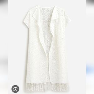 J. Crew Lightweight Beach Poncho in Eyelet Ivory Size M/L
